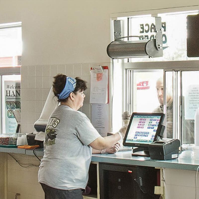 drive thru air curtains in restaurant, Berner DTU03 26"