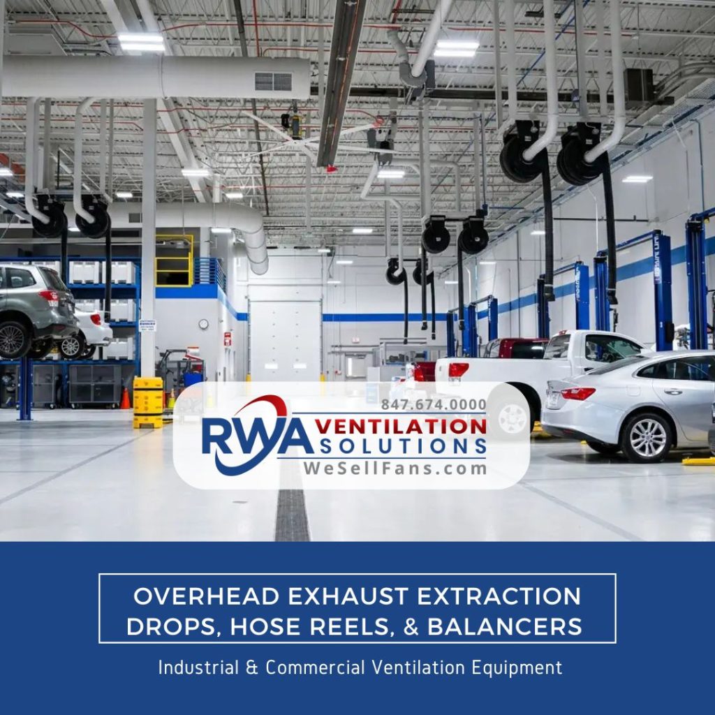 Overhead Exhaust Extraction Drops, Hose Reels & Balancers