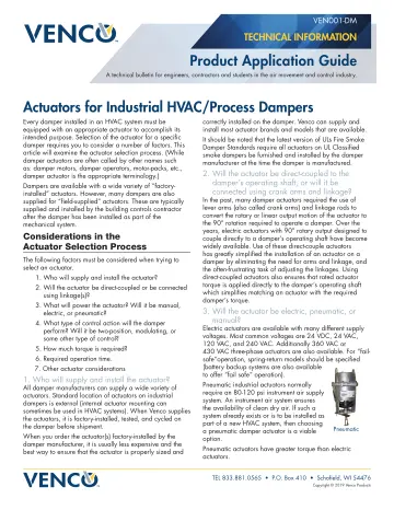 Volume Control Damper (VCD) 4 Venco damper actuator guide cover